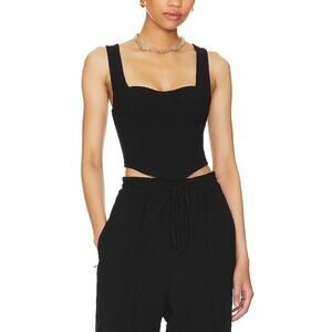 Shona Joy 'Amura' Black Crepe Corset Bustier Top/ Blouse Size 8